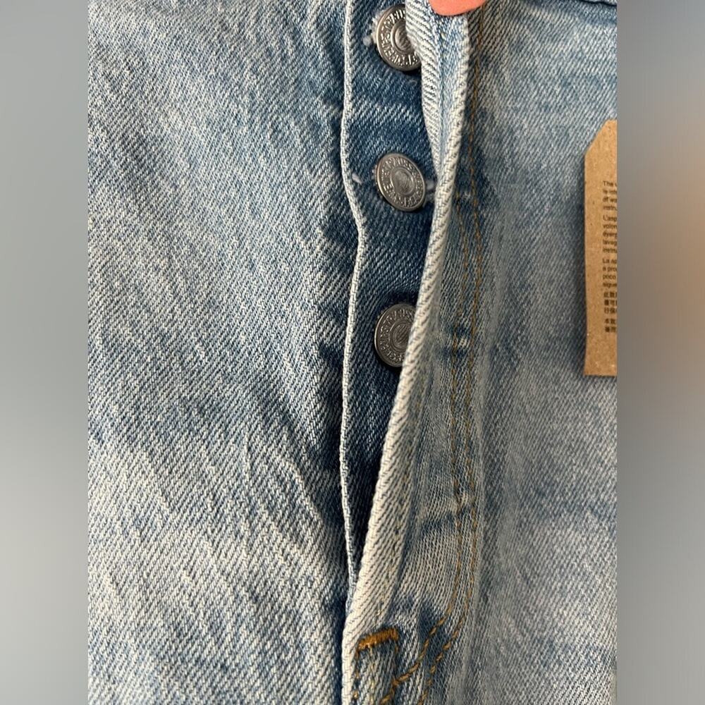 Levi's 501 high rise mid thigh Denim cut off Shorts 18W NWT - Picture 9 of 13